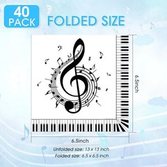 40pcs Musical Note Napkins Black and White Music Napkins Music Notes Party De…