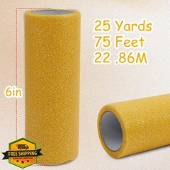 JeogYong Rose Red Glitter Tulle Roll 6″x25yd for Crafts and Decor