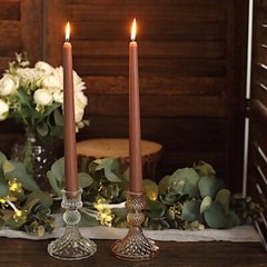 12 Mocha Brown Premium 10″ Taper Candles Unscented Dinner Party Wedding
