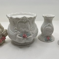 Forever True Precious Moments Enesco Wedding Unity Candle Set white pink set 4