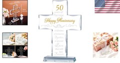 Elegant Religious Cross Gift for 50th Anniversary