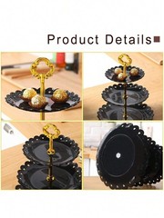 10Pcs Cake Rack Set 3 Double 3 Triple Layered Cupcake Stands 4 Appetizer Trays F