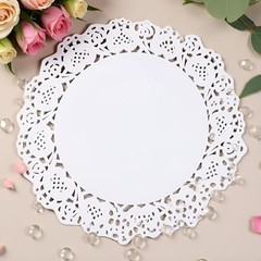 150Pcs 6″ White Lace Paper Doilies – Disposable Round Table Decor for