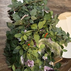 Ling’s Moment Eucalyptus Garland with Flowers, 6FT Wedding Table Decor, Purple