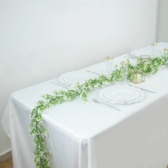 6 ft WHITE GREEN Silk Baby Breath Artificial Flower GARLAND Party Decorations