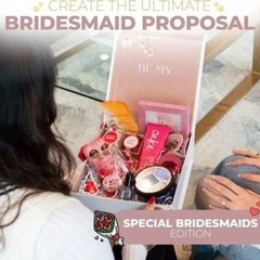 3-Pack Bridesmaid Gift Boxes with Lid Collapsible 9.25″x9.25″x3.75″ Present Box