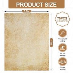Joyberg 70PCS Vintage Paper 8.5 x 11 in Parchment 8.5×11 inches, vintage