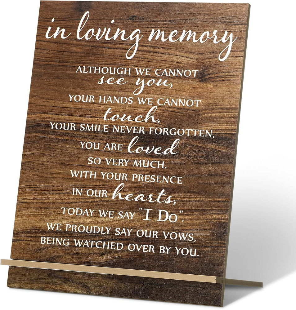 in Loving Memory Wedding Sign Acrylic Memorial Table Sign for Wedding Wooden Dec