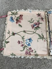 VTG Floral Lace Fabric Photo Album 3 Ring Binder Padded Cover Cottagecore