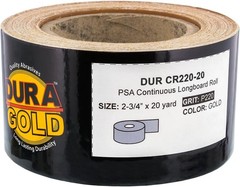 Dura-Gold Premium Gold 220 Grit PSA Longboard Sandpaper, 20 Yard Roll, 2-3/4″ Wi