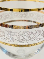 Gold Edged Floral Wedding Anniversary Wine Glasses Set of 2