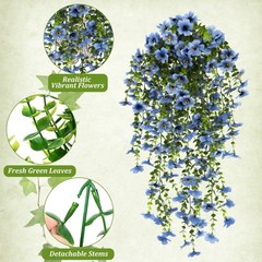 Artificial Flowers UV Resistant Fake Flower Plants Garden Wedding Hanging Decor