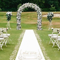 White Wedding Aisle Runner Non-Woven Carpet W/ U-Shaped Nails 3×50 Feet New