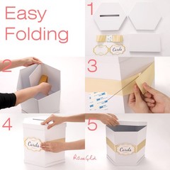 Elegant Card Box Holder 14x12x12 Inches Wedding Graduation Birthday White Box