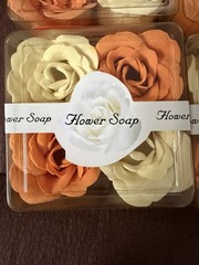 Housewarming, Shower, Party! 12 Cream & Peach Flower 4Ever Soap Gifts! Wrapped