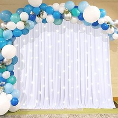10 feet x 10 feet Polyester Backdrop Drapes 60″W x 120″L (Pack of 2) White