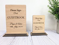 Personalised ‘Please Sign Our Guestbook’ Wooden Sign – Eco-Friendly