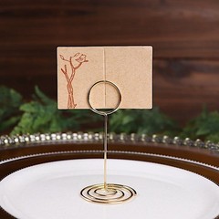 Gold 10 Sign Holders 3.5″ Circle Place Card Metal Table Number Stands Events