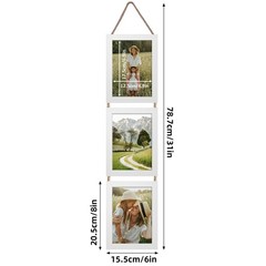 Lavezee 5×7 White Hanging Collage Picture Frames Set of 2, 6 Opening Vertical…