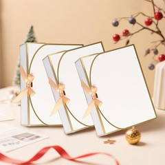 10-Pack Luxury White Gift Boxes 10.6×7.8×3.1 Inches with Gold Trim for Occasions