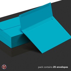 A7 Envelopes, 5 1/4″ x 7 1/4″, Blue, Square Flap, 24w (90gsm), 25 Per Pack