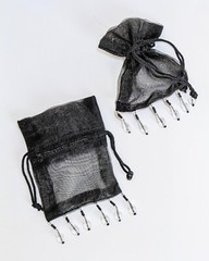Jewelry Bags Organza Bags BLACK Gift Pouch Candy Wedding Favor Mix 5×7 3×4 48pcs