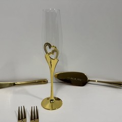 Parihy Gold Wedding Cake And Server Set Wedding Champagne Flute, MISSING A GLASS