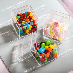 Okllen 36 Pack Acrylic Boxes with Lid, Clear Square Cubes Treat Gift Boxes Candy