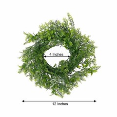 2 Green 12″ ARTIFICIAL Leaves Wreath CANDLE RINGS Party Decorations Supplies