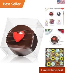 50 Count Clear Dessert Boxes for Weddings, Baby Showers & More | 2.17″ x 2.17″