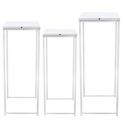 White Wedding Flower Stand Floral Decor Vase Floor Column Stand Sets of 3