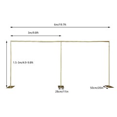 Modern Gold Steel Freestanding Rack Photography Backdrop Stand For Wedding Party