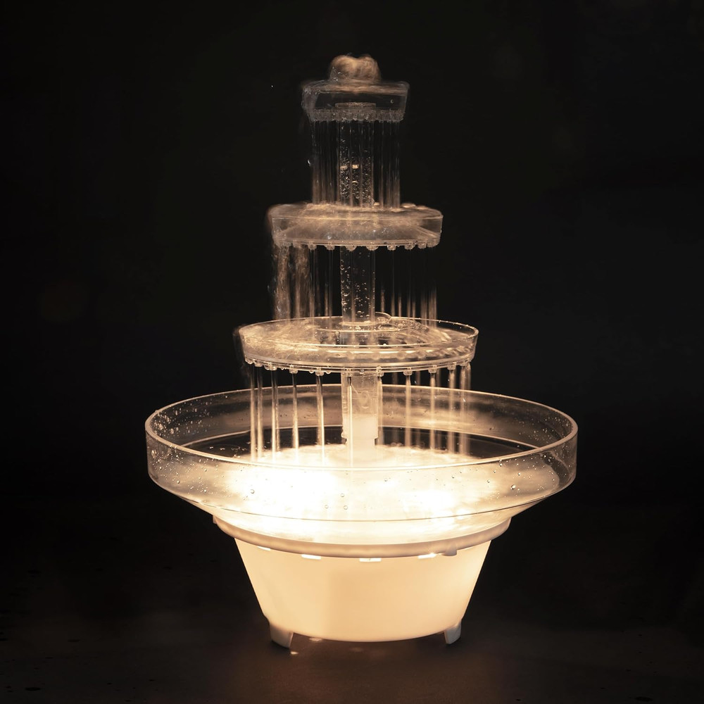 Lighted Plastic Wedding Water Fountain – Great for Cake Centerpiece, Parties, Of
