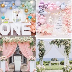 10ft Wedding Arches Ceremony Square Metal Balloon Arch Backdrop Stand In/Outdoor
