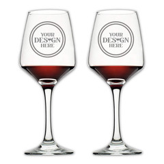 Custom Laser Engraved PersonalizedWine Glass Set of 2 – Wedding Event Gift Idea