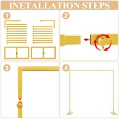 8FT x 8FT Backdrop Stand Heavy Duty Pipe and Drape Kit, 8 x 8 FT Gold