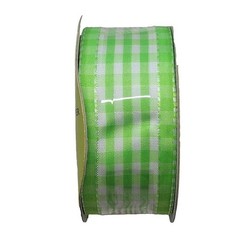 Garden Gate Designs Ribbon Craft Green Gingham Check 1.5in x 12ft Spring Picnic