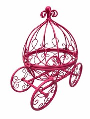 Cinderella Carriage Decorative Hot Pink Metal for Sweet 16 Party Centerpiece