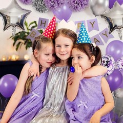 Birthday Decorations for Girls and Silver Lavender Party Decor Kit for Purple