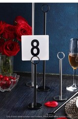 Durable 8-Inch Black Steel Table Number Holders for Restaurants – 18 Count