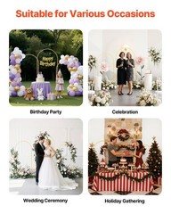 Stable Gold Arch Backdrop Stand 3-Pc Set: 6×2.6ft, 5×2.2ft, 4×1.7ft for Weddings