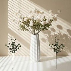 Fake Flowers for Vase–10 Pcs Silk Mini Chrysanthemum Artificial Flowers White