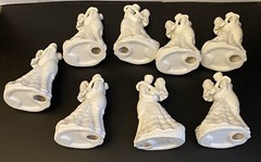 8-White Porcelain BRIDE AND GROOM First Dance Cake Topper or Table Setting