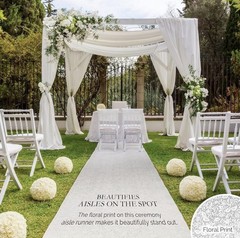 WHITE FLORAL Lace AISLE RUNNER 50′ ft x 3′ ft Wedding Ceremony Party Decorations