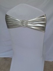 10pcs Metallic Spandex Chair Band for Folding Banquet Universal Chair Covers