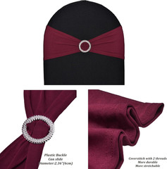 10Pcs Stretch Spandex Chair Bows for Christmas Wedding Party Banquet Decoration