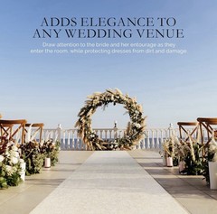 WHITE FLORAL Lace AISLE RUNNER 50′ ft x 3′ ft Wedding Ceremony Party Decorations
