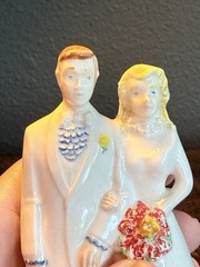Beautiful Vintage Ceramic Wedding Cake Topper Figurine