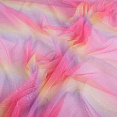 Rainbow Glitter Tulle Rolls Gradient Color for Table Runner Chair Tutu Skirt Sew
