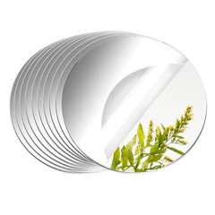 10 Pack Round Mirrors for Centerpieces, 10inch Circle 10inch/25cm, SILVER